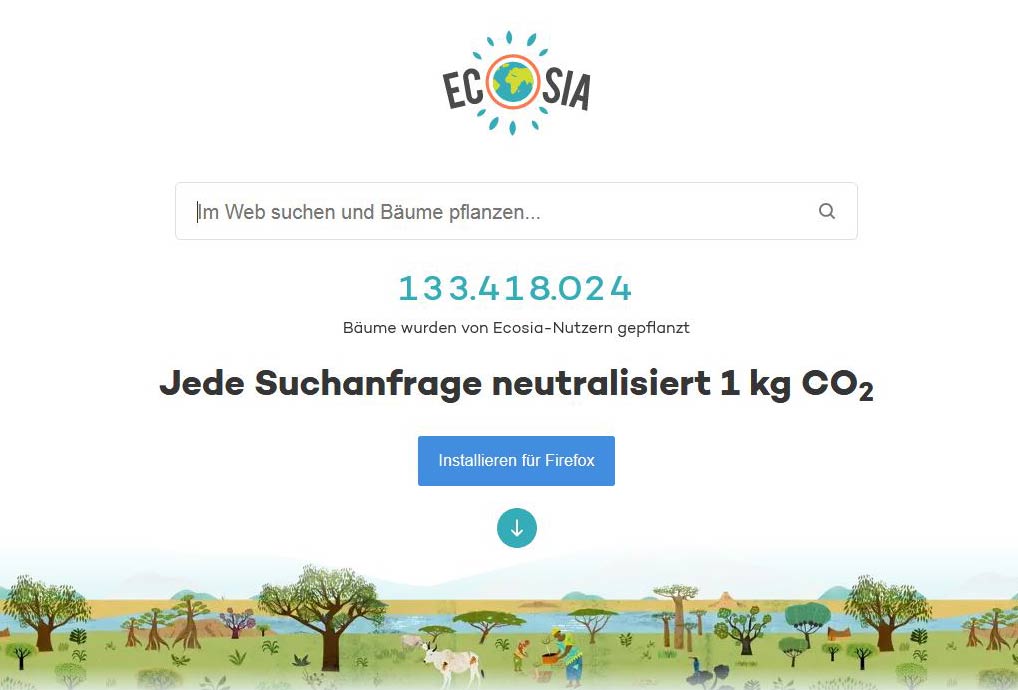 Screenshot Ecosia