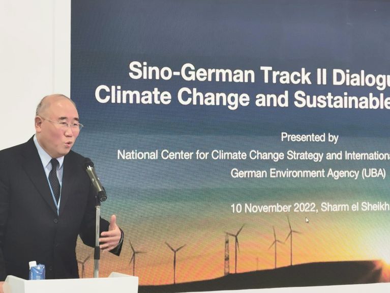 Xie  Zhenhua, Sonderbeauftragter für Klimawandel der Volksrepublik China, beim T2D-Event auf der COP27.