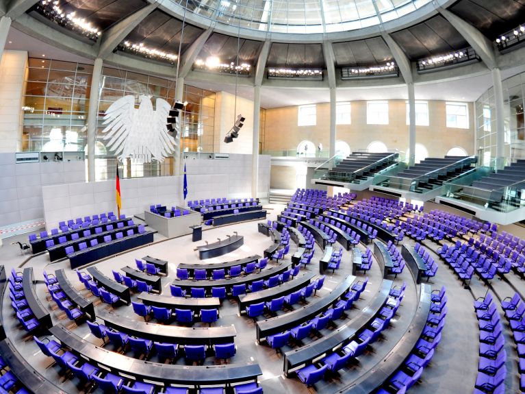 The German Parliament: the Bundestag in Berlin.