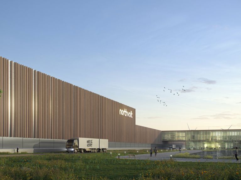 Northvolt construye una fábrica de baterías en Schleswig-Holstein.