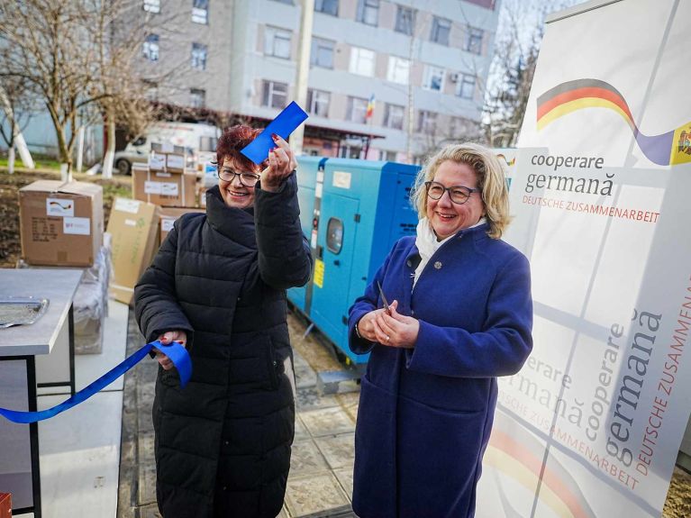 Svenja Schulze, la ministre allemande du Développement, ici en Moldavie