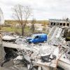Zerstörungen in Kiew nach russischen Angriffen 
