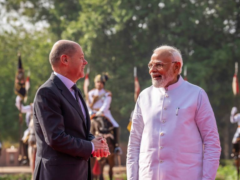 Federal Chancellor Scholz with Indian Prime Minister Modi