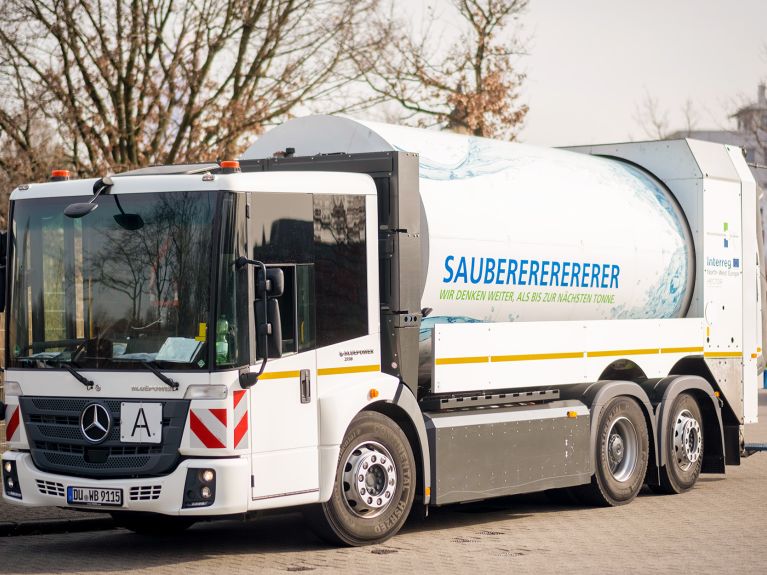 A refuse collection truck powered by green hydrogen