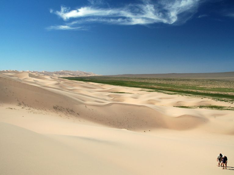  With its reforestation projects, China wants to prevent the Gobi desert from spreading.