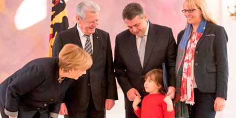 Angela Merkel, Joachim Gauck und Familie Gabriel