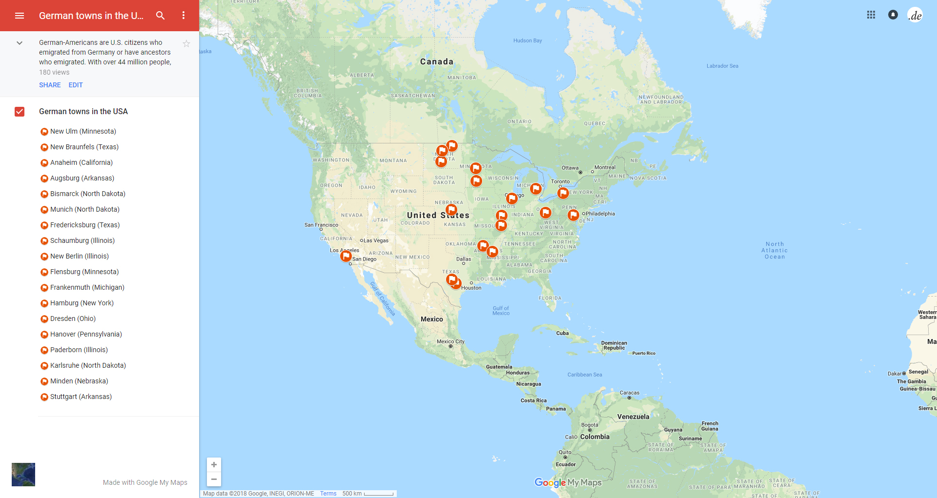 German towns in the USA