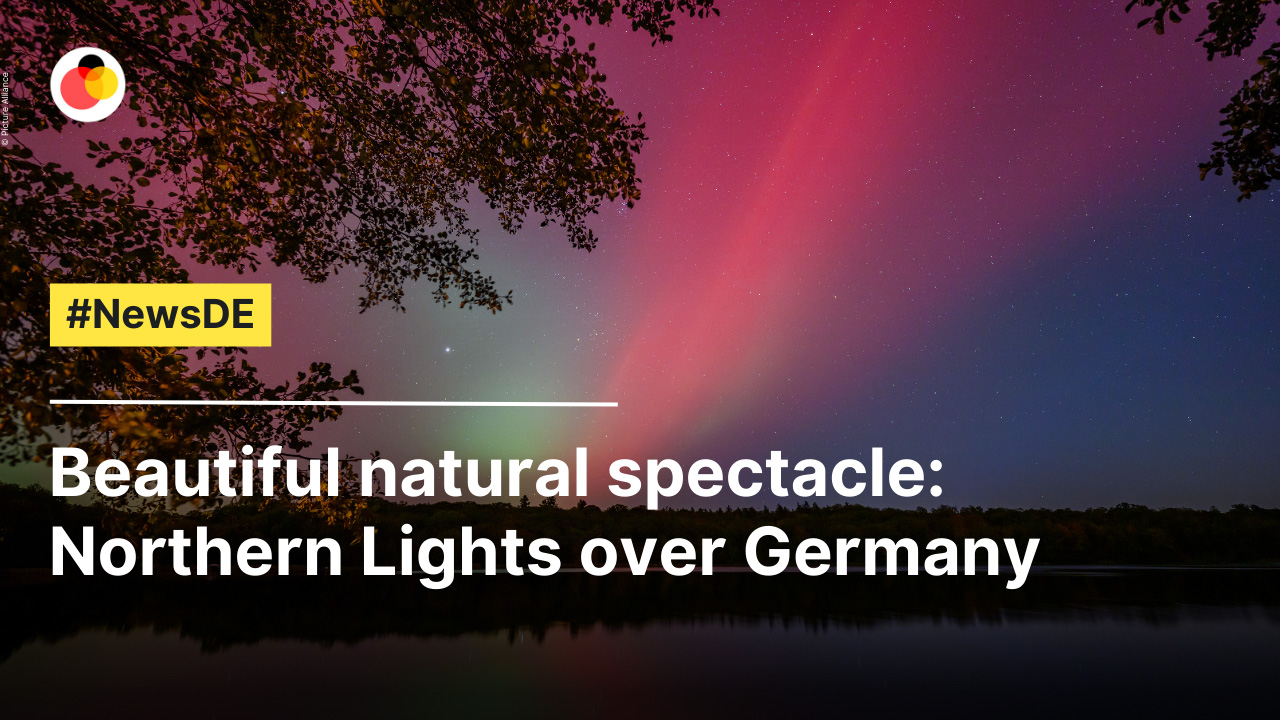 Beautiful natural spectacle Northern Lights over Germany