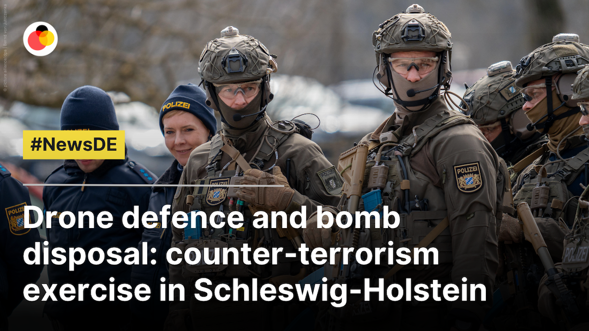 Drone defence and bomb disposal: counter-terrorism exercise in Schleswig-Holstein