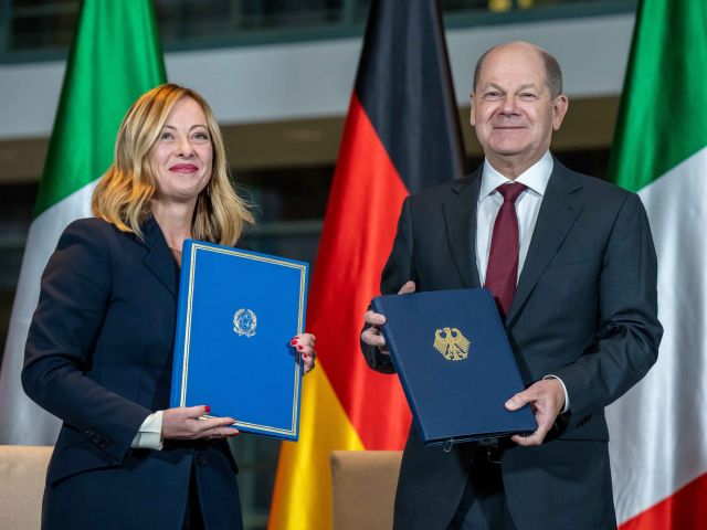 Giorgia Meloni und Olaf Scholz