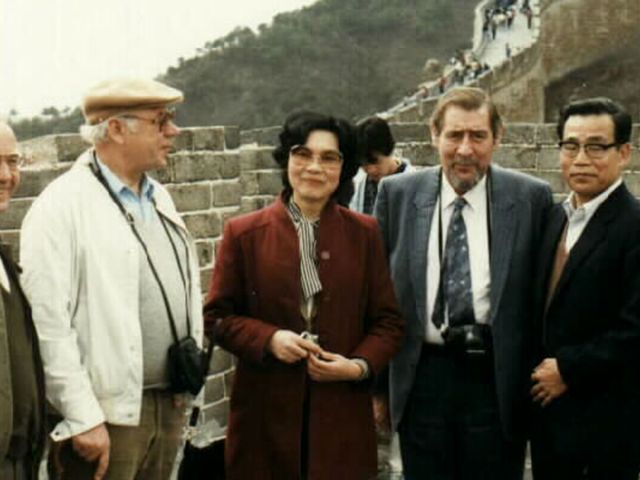 Die deutsche Delegation an der Chinesischen Mauer, 1982