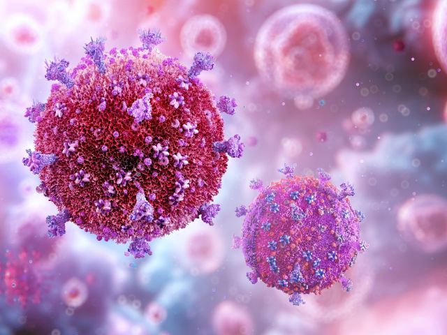 Nahaufnahme des HIV-Virus 