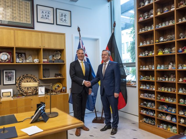 Die Verteidigungsminister Australiens und Deutschlands, Richard Marles und Boris Pistorius