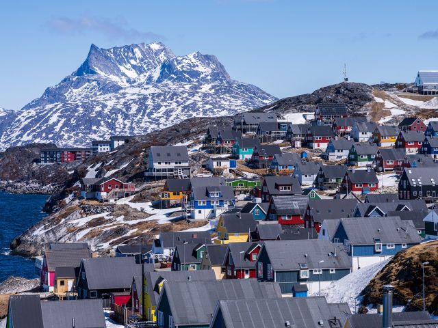 Luftaufnahmen aus Grönland. 