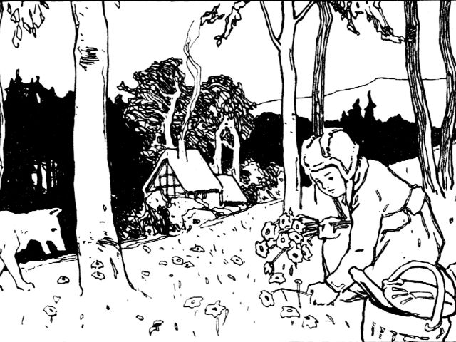 Rotkäppchen zählt zu den bekanntesten Märchenfiguren der Brüder Grimm. Hier gezeichnet von Otto Ubbelohde (um 1906). 