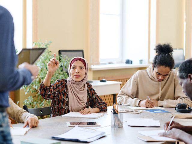 Flüchtlinge lernen Deutsch