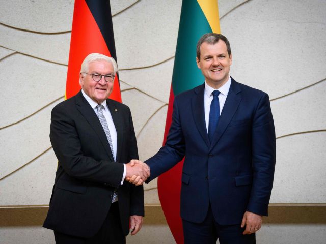 Frank-Walter Steinmeier (l.) und Gintautas Paluckas