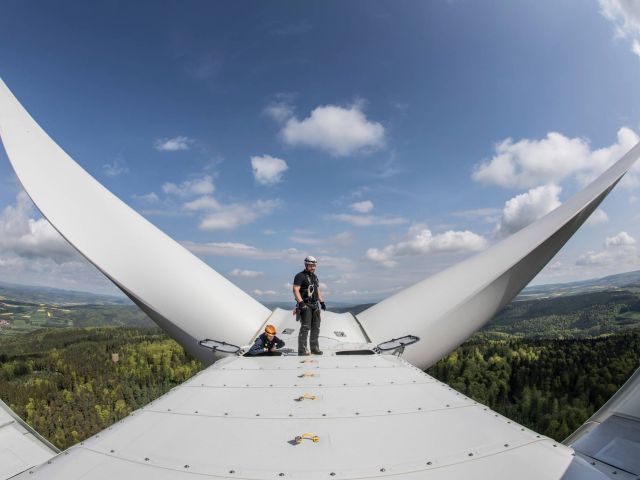 Wartung einer Windkraftanlage