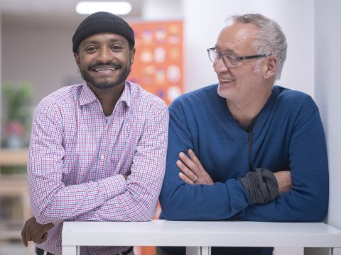 Faris und sein ehrenamtlicher Vormund Volker Kaltschnee 