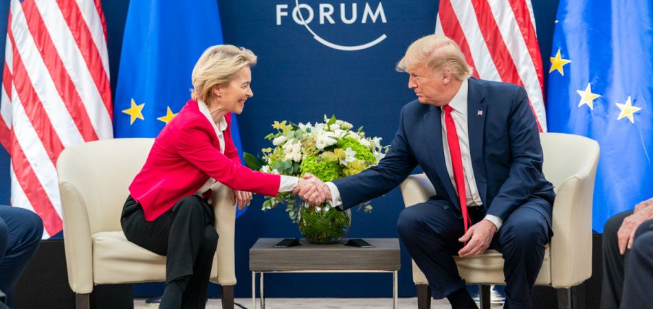 After their first meeting, EU Commission head Ursula von der Leyen and US President Donald Trump have struck a cautiously optimistic tone. Trump said he expects to make a trade deal, but hasn't ruled out car tariffs. After their first meeting, EU Commission head Ursula von der Leyen and US President Donald Trump have struck a cautiously optimistic tone. Trump said he expects to make a trade deal, but hasn't ruled out car tariffs.