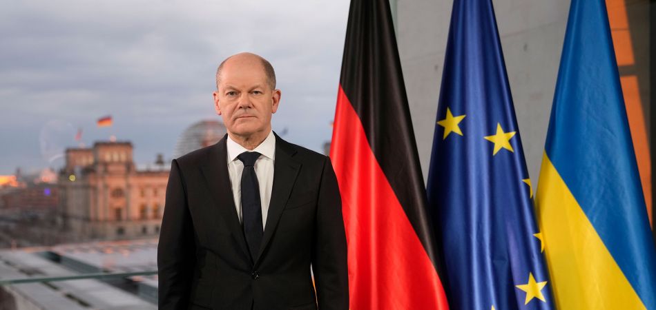 German Chancellor Scholz following a televised address German Chancellor Scholz following a televised address