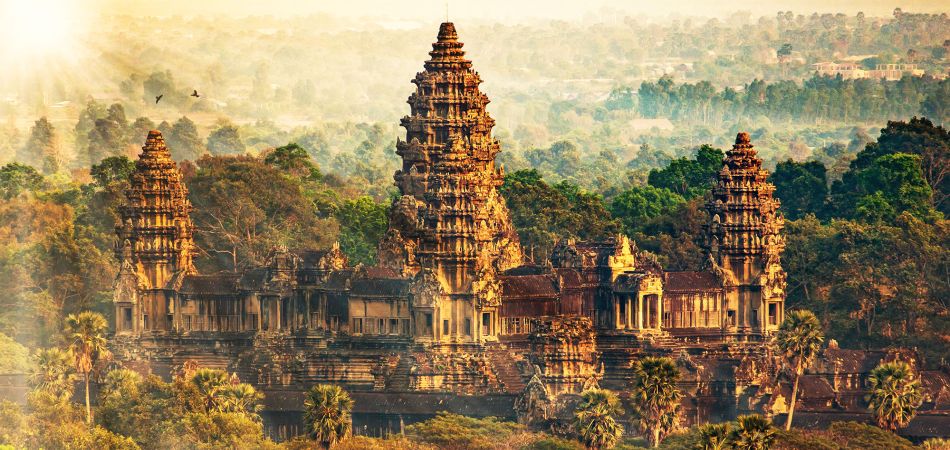 The Angkor temple complex in Cambodia. The Angkor temple complex in Cambodia.