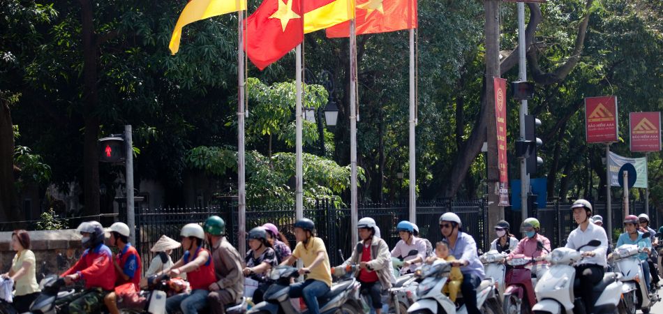 Straßenszene in Hanoi. Straßenszene in Hanoi.