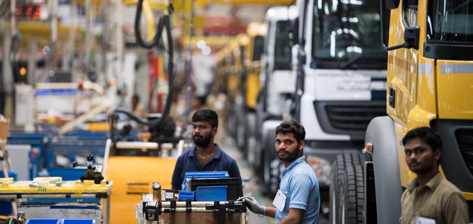 Daimler trucks being produced in India Daimler trucks being produced in India