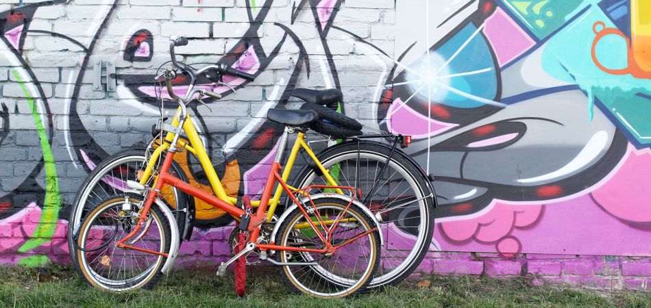 Travelling by bike allows you to get close to the remains of the Berlin Wall. Travelling by bike allows you to get close to the remains of the Berlin Wall.