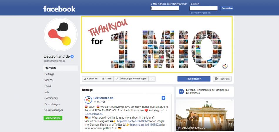 Deutschland.de na Facebook Deutschland.de na Facebook