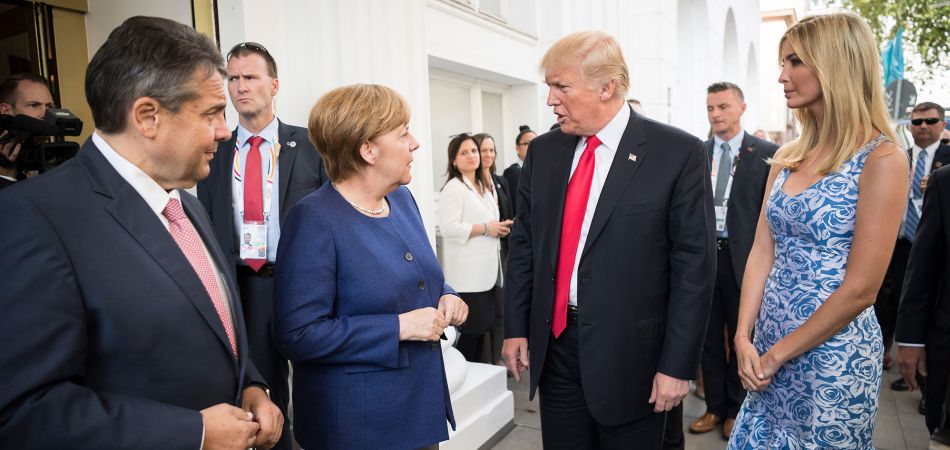 Sigmar Gabriel, Angela Merkel, Donald Trump Sigmar Gabriel, Angela Merkel, Donald Trump