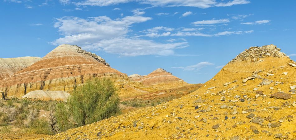 Zagrożone zmianami klimatycznymi: góry Aktau w Kazachstanie. Zagrożone zmianami klimatycznymi: góry Aktau w Kazachstanie.