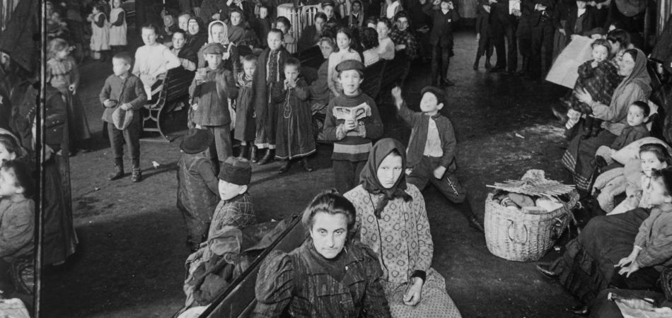 Einwanderer auf Ellis Island, USA Einwanderer auf Ellis Island, USA