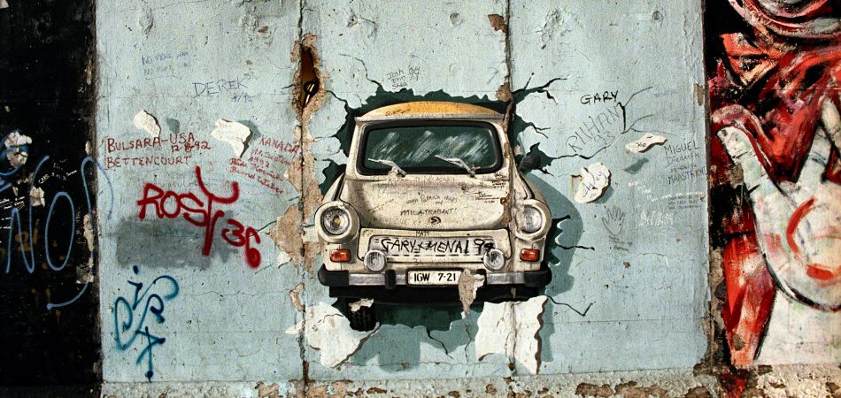 Painting by Birgit Kinder on the East side of the Berlin Wall. Painting by Birgit Kinder on the East side of the Berlin Wall.