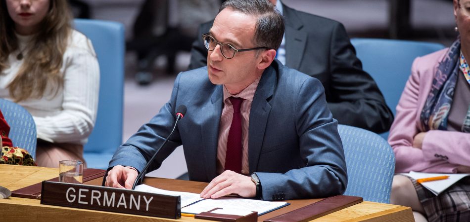 Heiko Maas taking part in a debate at the United Nations Heiko Maas taking part in a debate at the United Nations