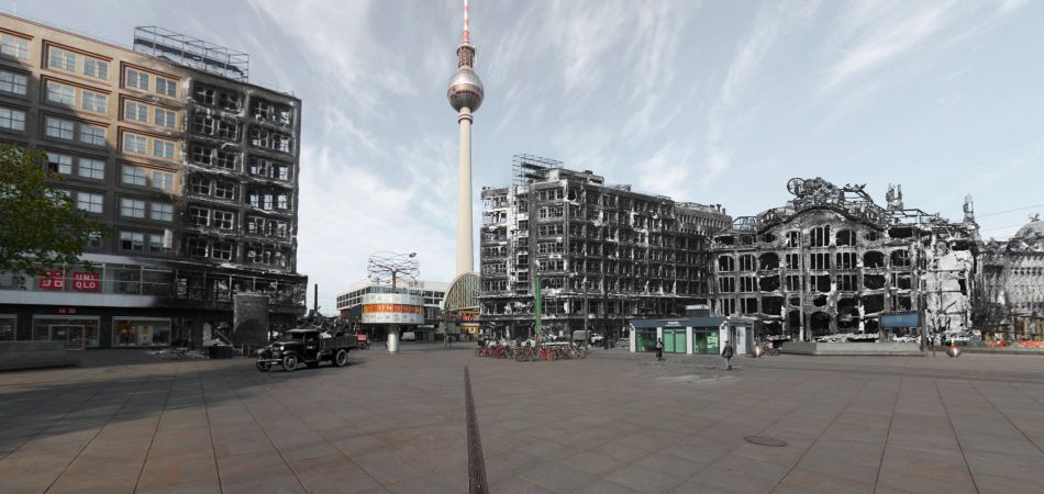 Los años 1945 y 2020 se fusionan en la aplicación de Kulturprojekte Berlin. Los años 1945 y 2020 se fusionan en la aplicación de Kulturprojekte Berlin.