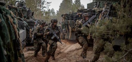 Freedom Shield military exercise of the armoured brigade in Lithuania 