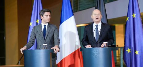 O chanceler federal Scholz e o primeiro-ministro francês Attal