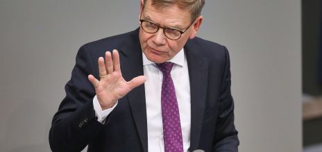German Foreign Minister Johann Wadephul giving a speech in the Bundestag 