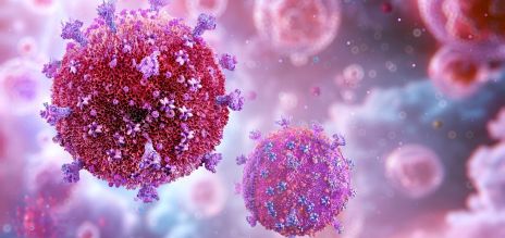 Close-up image of the HIV virus 