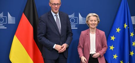 O chanceler federal Merz e a presidente da Comissão Europeia, von der Leyen 