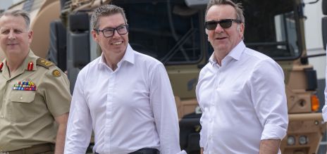 Australia’s Minister for Defence Industry Pat Conroy and Germany’s Defence Minister Boris Pistorius in Brisbane