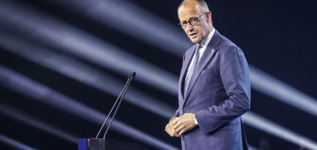 El canciller alemán, Friedrich Merz, en Gdansk