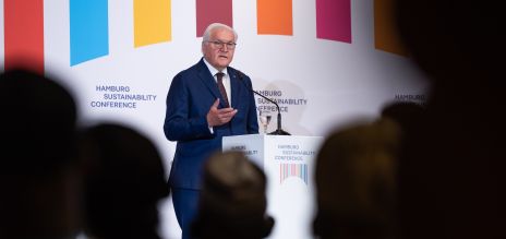 Federal President Frank-Walter Steinmeier at the Hamburg Sustainability Conference.