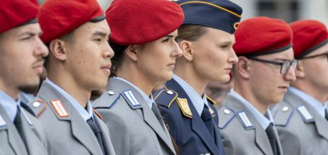 Soldiers standing in a row.