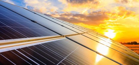 Aerial view of solar panels