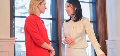 Germany's Foreign Minister Baerbock (right) and EU Foreign Affairs Commissioner Kallas