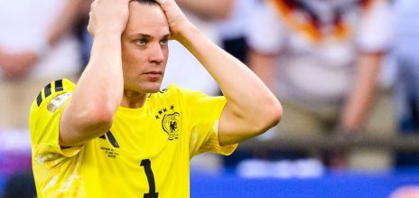 Goalkeeper Manuel Neuer is visibly disappointed after Paraguay’s shootout victory in the World Cup.&nbsp;