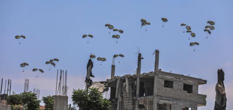 Humanitarian supplies landing in northern Gaza.
