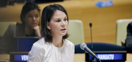 Germany’s Foreign Minister Baerbock speaking at the UN General Assembly